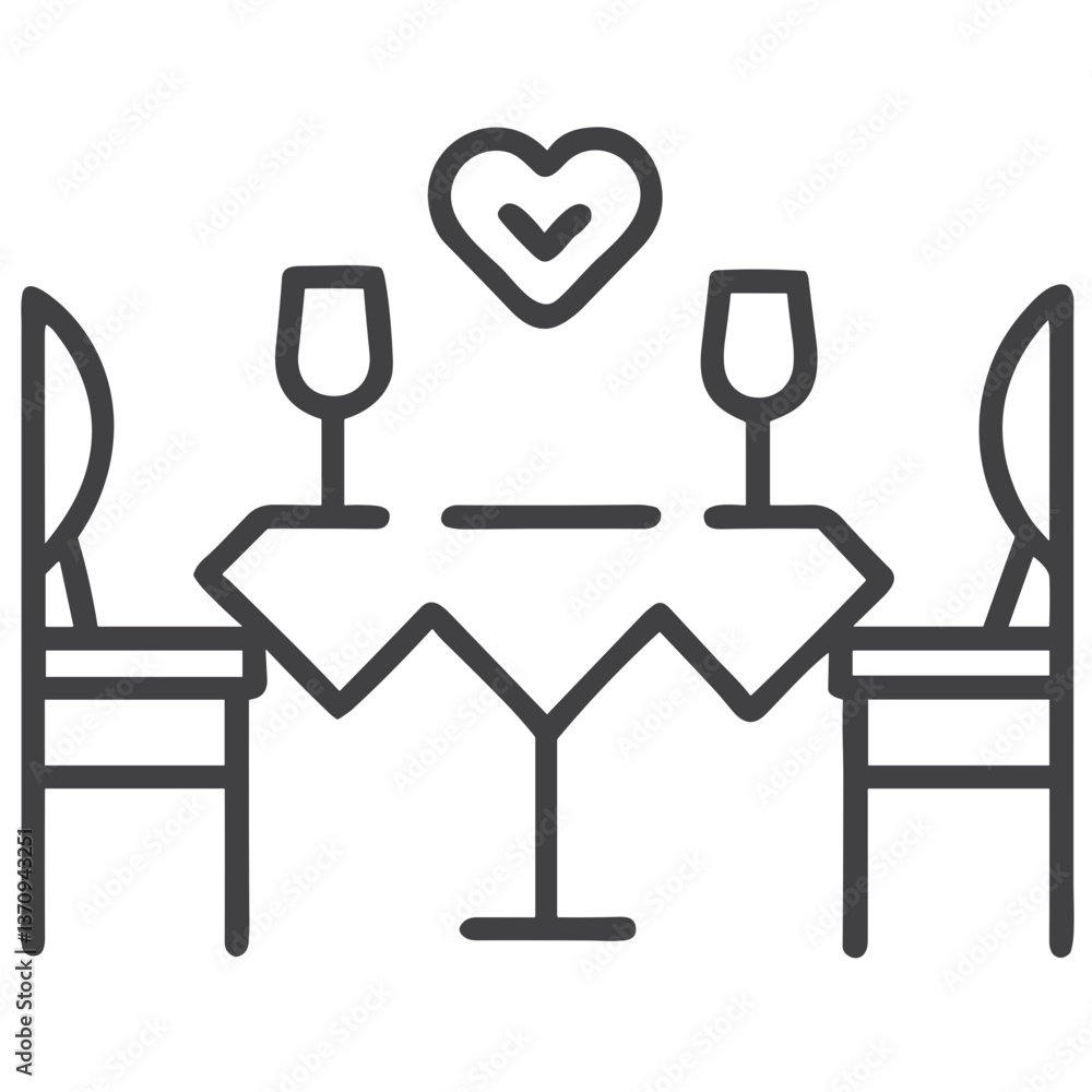 Romantic Dinner Icon for Dating Apps, Date Idea Symbol for Relationship Building for date night blogs, love illustrations, and Valentine’s Day cards Romantic Dinner Icon for Dating Apps, Date Idea Symbol for Relationship Building for date night blogs, love illustrations, and Valentine’s Day cards