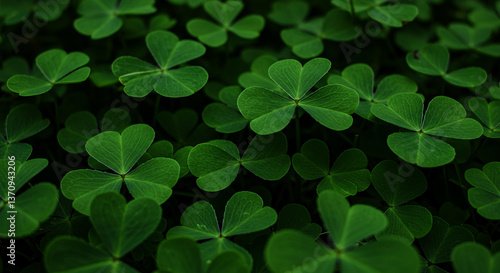 Lush Green Clover Leaves Nature Background St Patrick s Day Ireland Botany