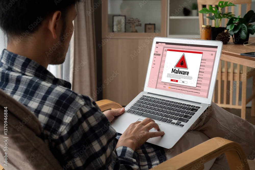 Cyber attacking concept. Malware alert showing on computer screen display scam and threat detection on computer system or online server to be removed snugly. Cyber attacking concept. Malware alert showing on computer screen display scam and threat detection on computer system or online server to be removed snugly.