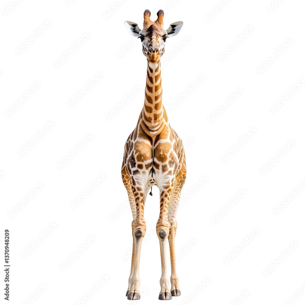 Obraz premium Giraffe Isolated on Transparent Background for Creative Projects