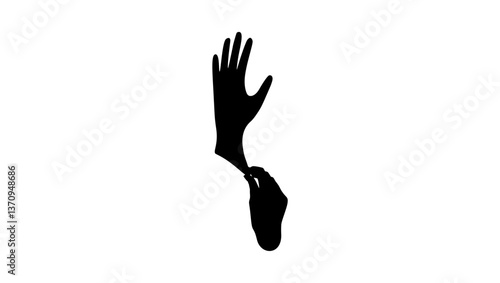 medical protective gloves, black isolated silhouette