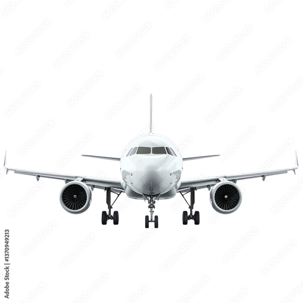 Fototapeta premium Airplane Isolated on Transparent Background for Creative Use