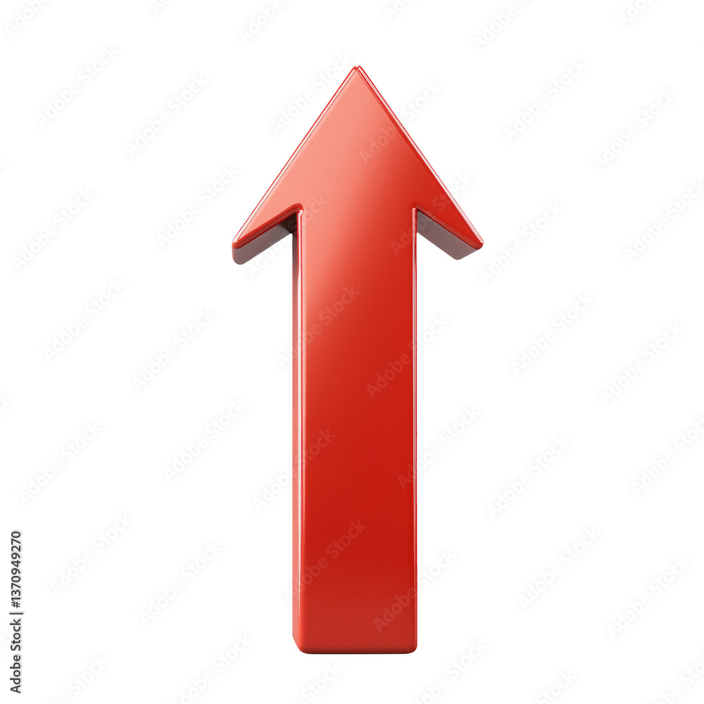 Bright Red Arrow Icon Isolated on a Transparent Background Bright Red Arrow Icon Isolated on a Transparent Background