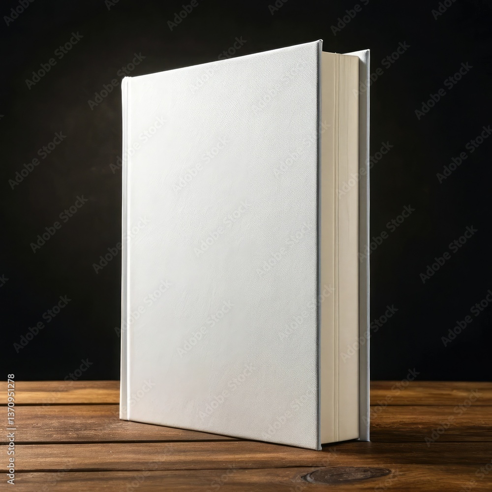 An open book with blank pages and empty cover rests on a wooden surface, a template for education or design An open book with blank pages and empty cover rests on a wooden surface, a template for education or design