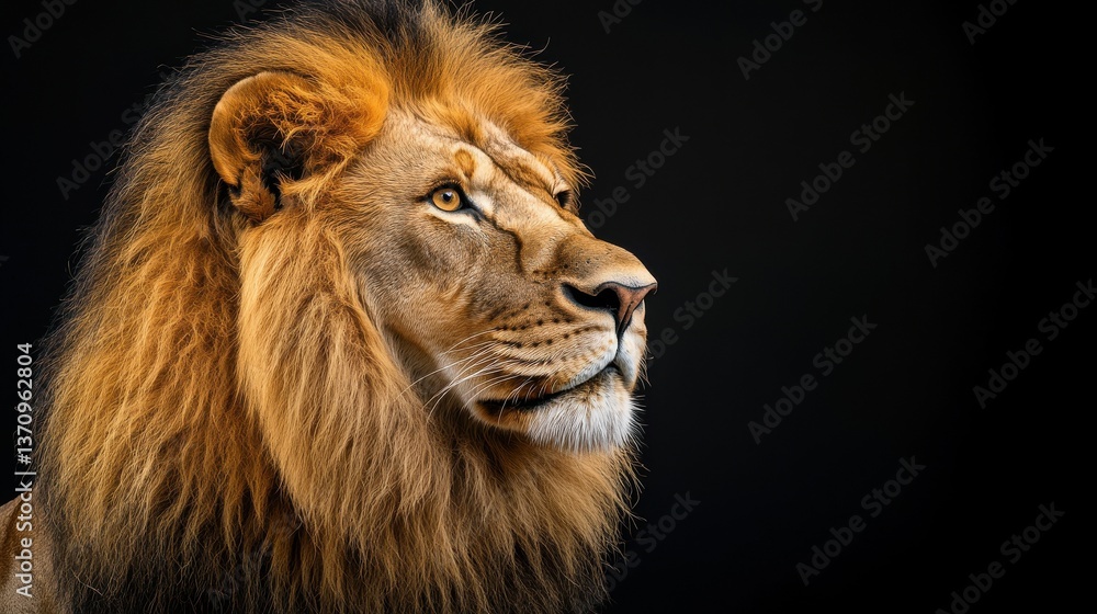 A majestic lion, king of the savanna A majestic lion, king of the savanna