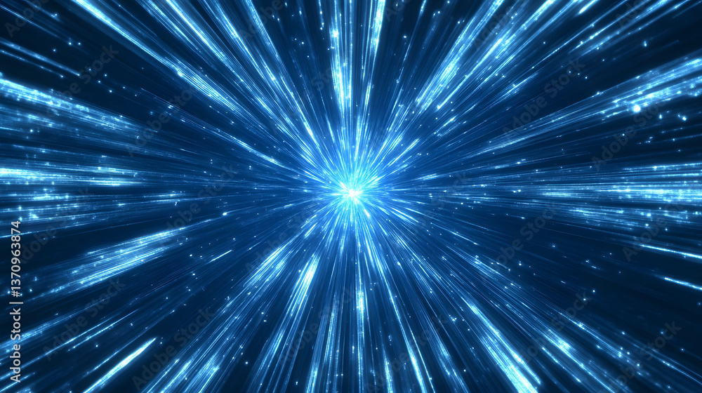 Fototapeta premium Hyperspace Tunnel: A Journey Through the Cosmos