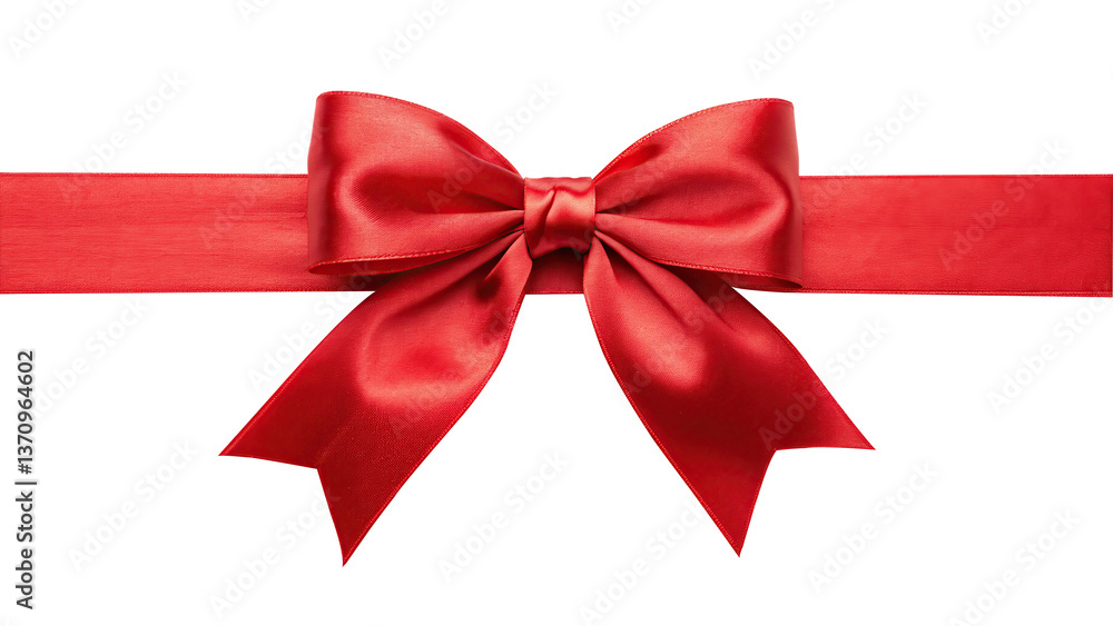 Fototapeta premium red ribbon and gold against a transparent background