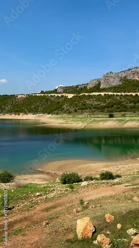 mountain lake in the summer