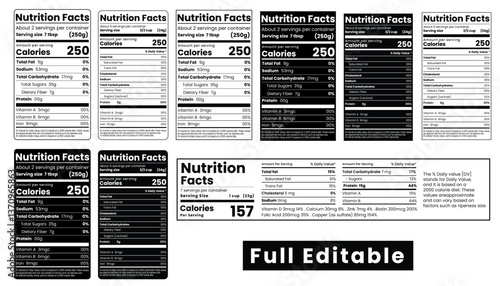Nutrition facts label, supplement facts,nutrition label,vitamin information label, nutrition facts label