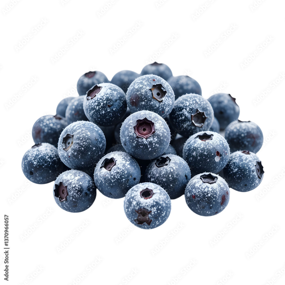 A cluster of ripe blueberries with a natural dusty bloom A cluster of ripe blueberries with a natural dusty bloom