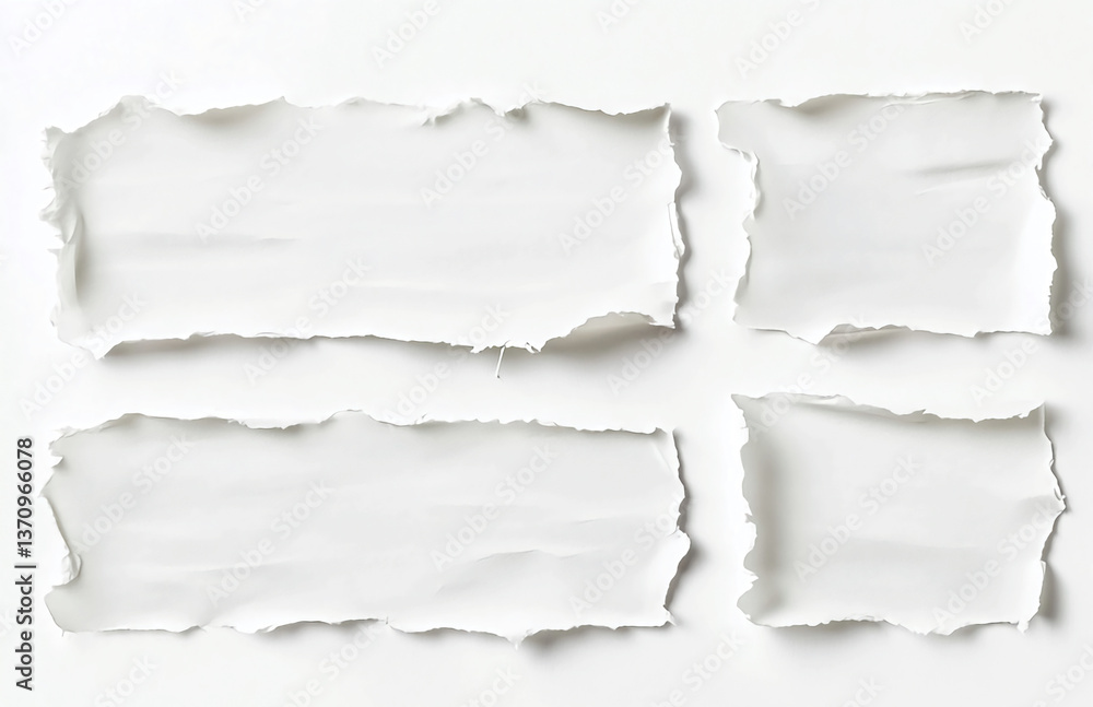Torn paper texture background white paper pieces ripped edges scrap paper grunge paper design element Torn paper texture background white paper pieces ripped edges scrap paper grunge paper design element
