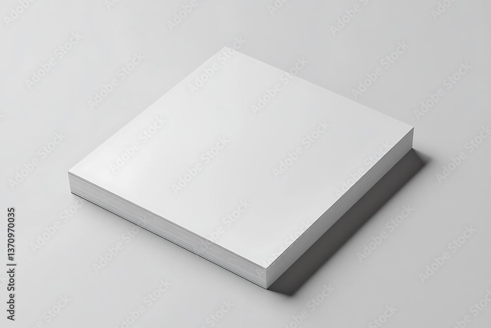 Stack of White Paper Sheets on a Light Gray Background Close Up View Stack of White Paper Sheets on a Light Gray Background Close Up View
