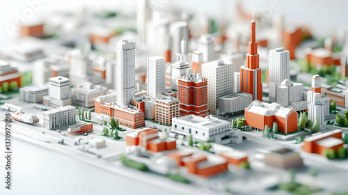 Pixelated Cityscape Miniature Model