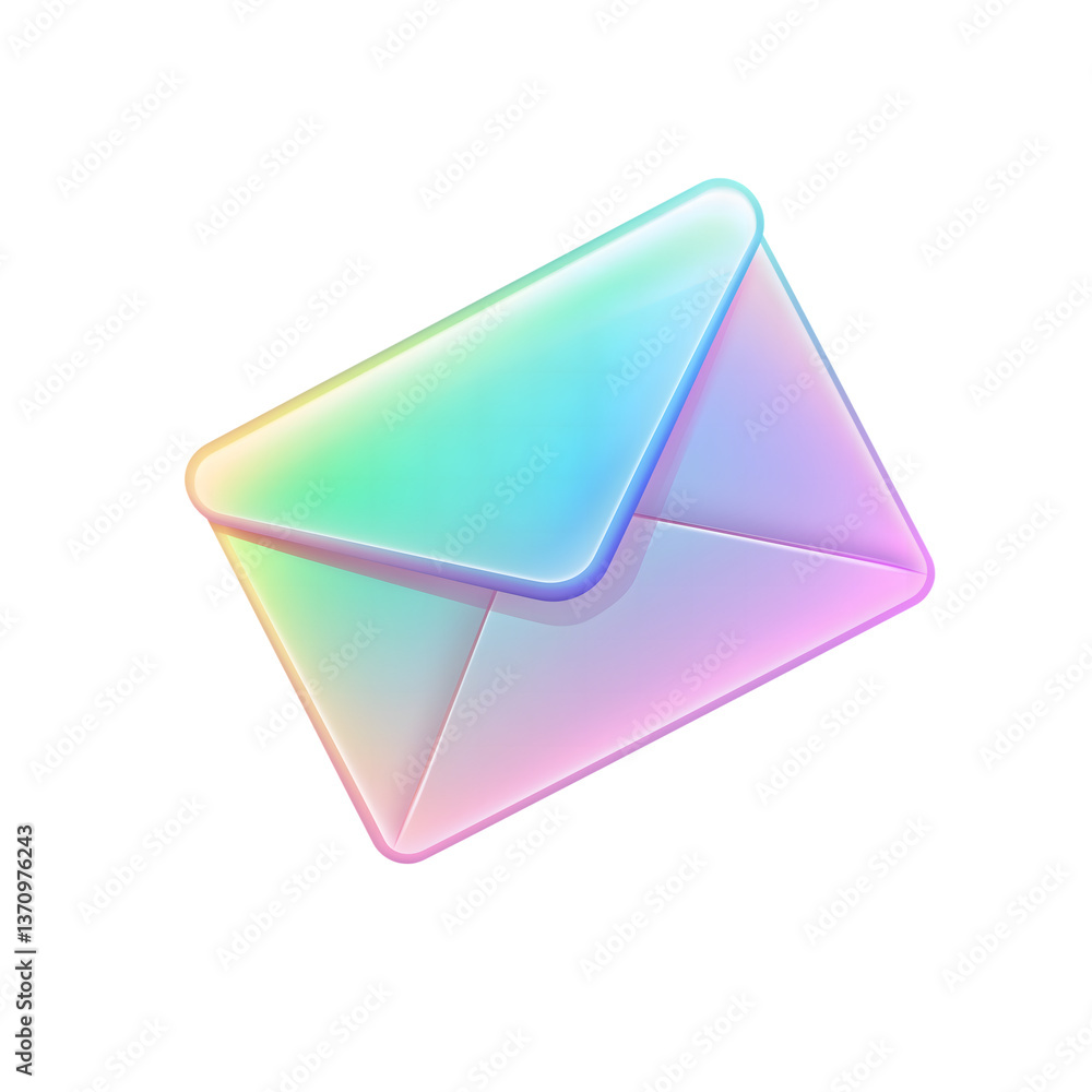 Pastel Rainbow Envelope 3D Design, Email Icon, Gradient, Modern UI, isolated on transparent Background Pastel Rainbow Envelope 3D Design, Email Icon, Gradient, Modern UI, isolated on transparent Background