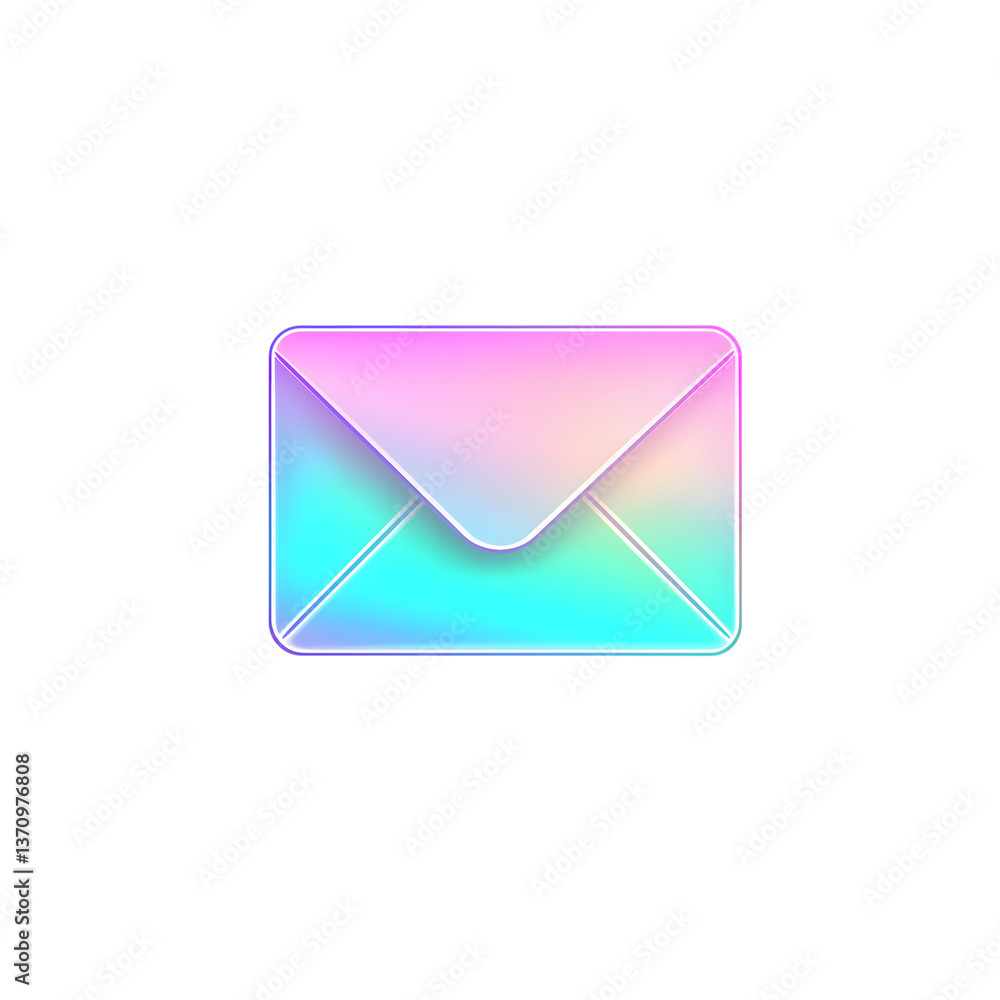 Neon Gradient Email Icon Modern Design, Digital Communication Symbol, isolated on transparent Background Neon Gradient Email Icon Modern Design, Digital Communication Symbol, isolated on transparent Background