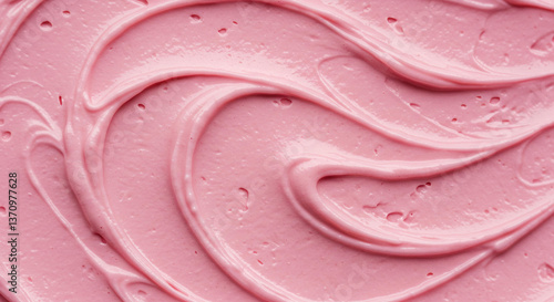 Swirled Pink Cream Frosting Texture Delicious Sweet Bakery Background