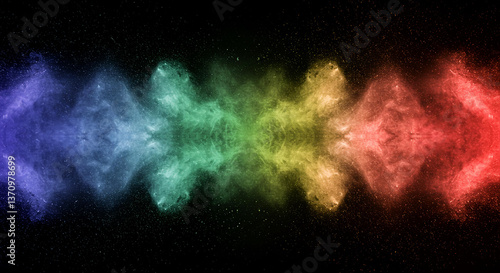 Wallpaper Mural Abstract Rainbow Nebula Cosmic Cloud Galaxy Dust Starry Night Space Background Image Torontodigital.ca