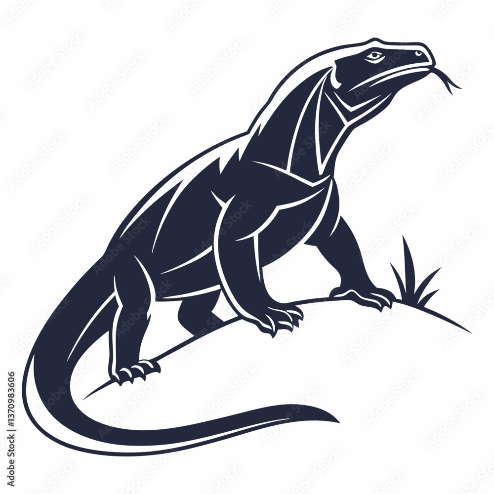 Obraz premium komodo dragon silhouette icon vector