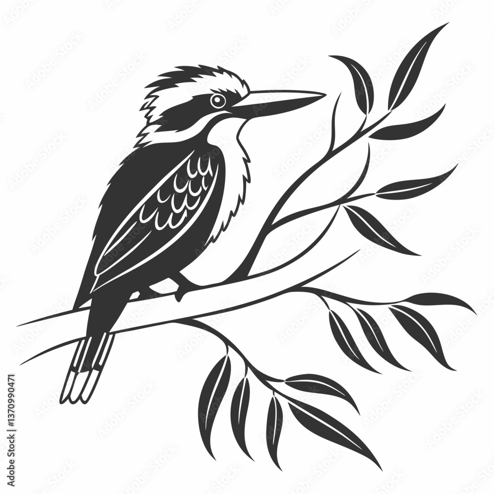 kookaburra silhouette icon vector kookaburra silhouette icon vector