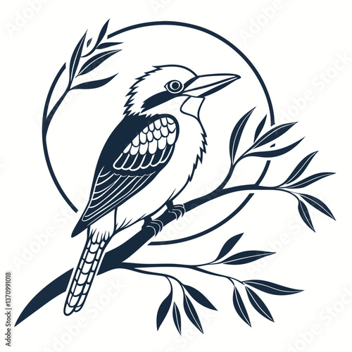 kookaburra silhouette icon vector