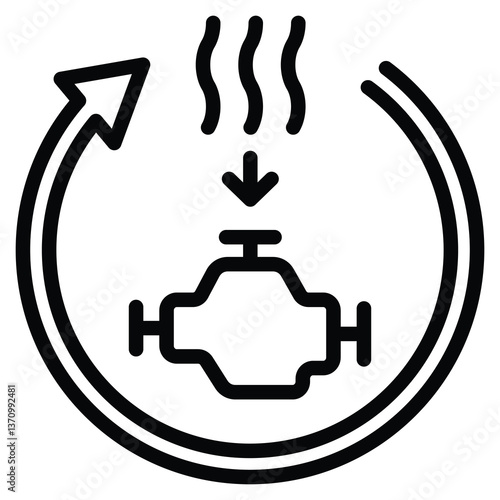 Engine Intake System icon line vector illustration
