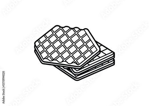 Silhouette of wafer biscuits isolated on a white background