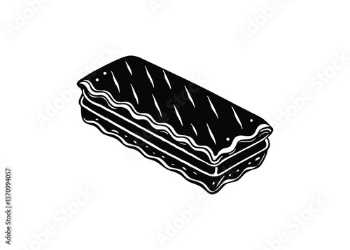 Silhouette of tim tams isolated on a white background