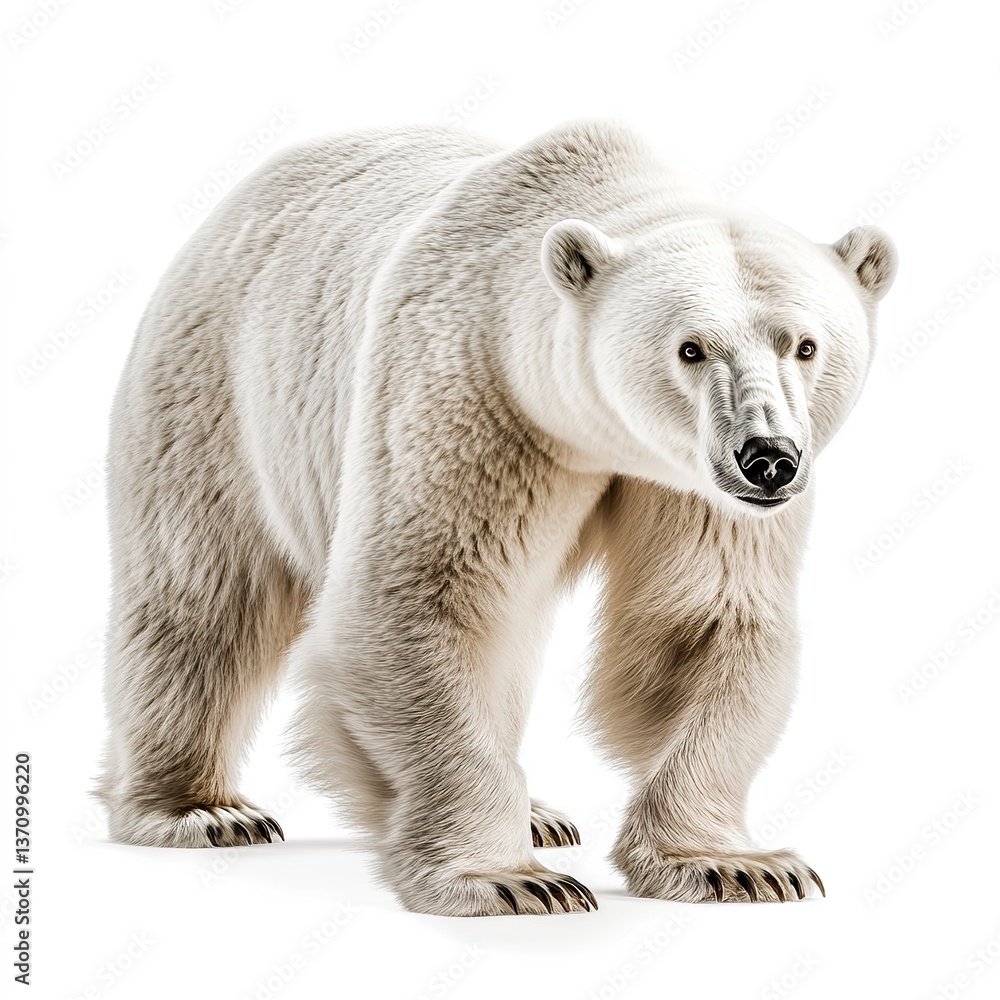 Fototapeta premium Photo of Grizzly polar bear isolated on white background