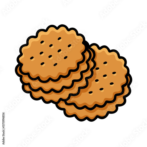 crackers vector art, crackers icon, food vector illustration