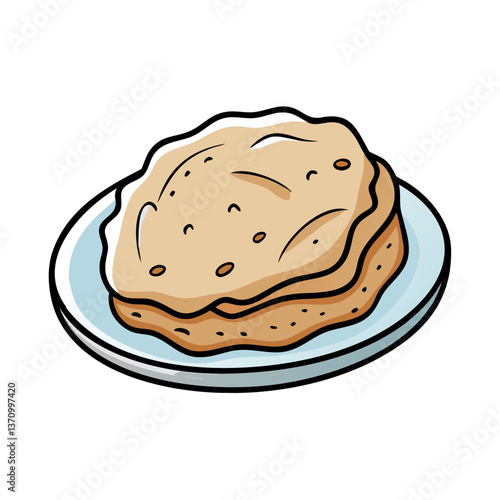 roti vector art, roti icon, food vector illustration