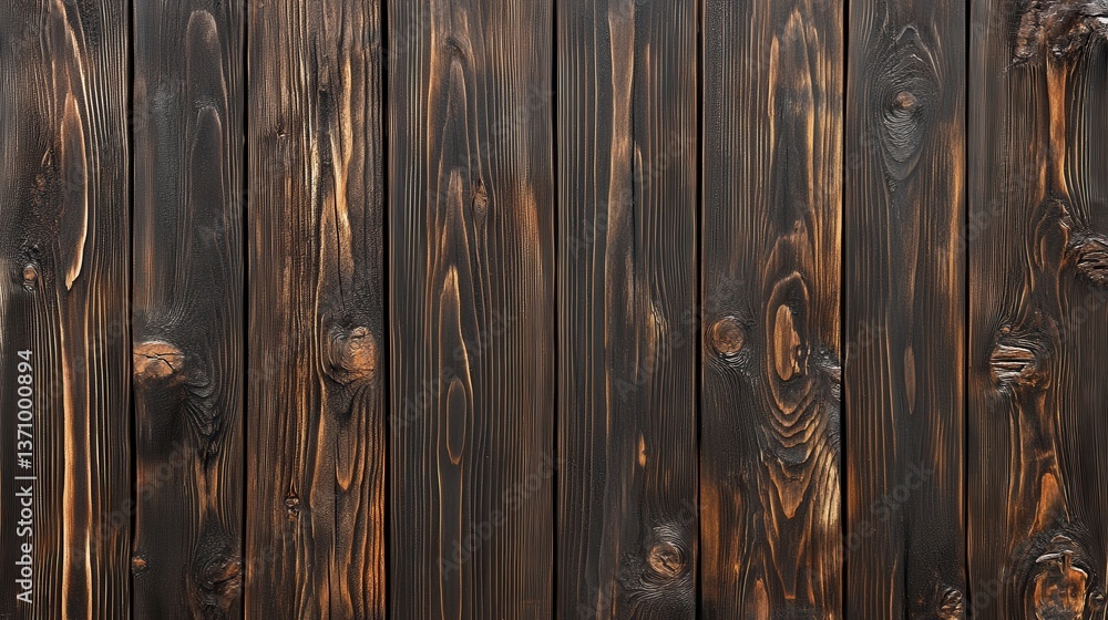 Rustic dark wood planks with natural grain patterns for texture and background design Rustic dark wood planks with natural grain patterns for texture and background design