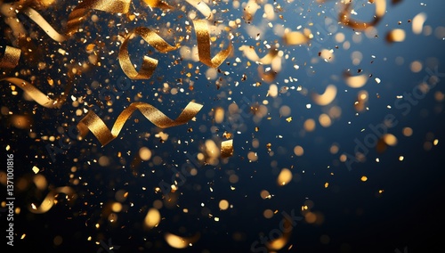 Golden Confetti Celebration: A Dazzling Burst of Festive Joy