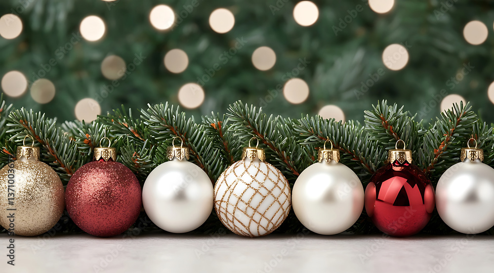 Elegant ornaments decorate the festive scene, capturing the essence of the holiday spirit. The photograph showcases an array of colorful and shiny ornaments resting on a surface. Elegant ornaments decorate the festive scene, capturing the essence of the holiday spirit. The photograph showcases an array of colorful and shiny ornaments resting on a surface.