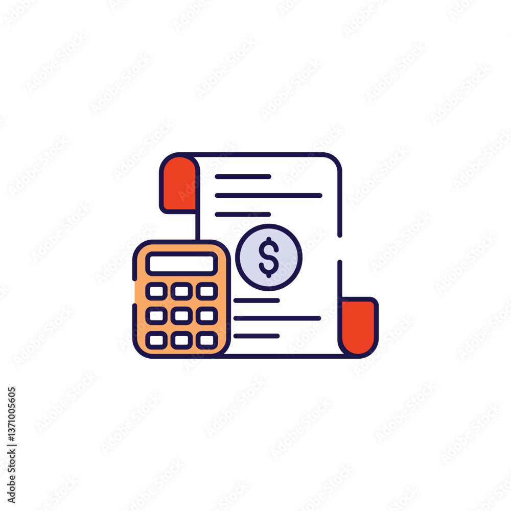 Calculate Expenses icon design with white background stock illustration Calculate Expenses icon design with white background stock illustration