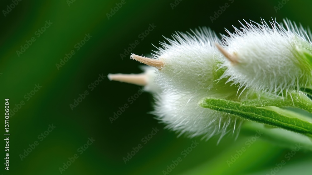 Fototapeta premium Close-up of fluffy white flower buds