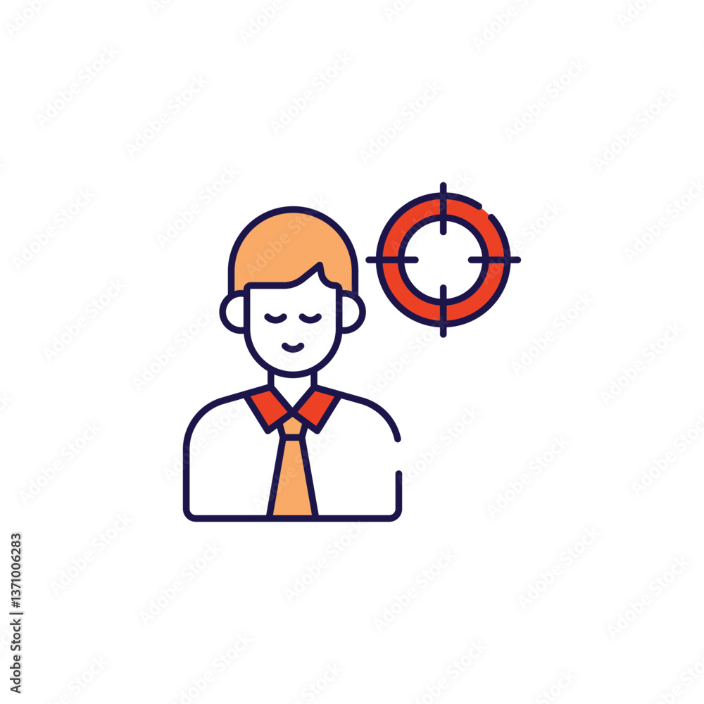 Employee Hunting icon design with white background stock illustration Employee Hunting icon design with white background stock illustration