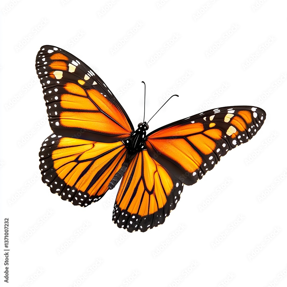 Obraz premium Photo of Monarch Butterfly isolated on white background