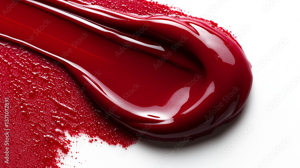 red gel-like texture close up detail isolated on white background
