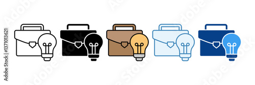 Business Idea  Icon Set Multiple Style Collection