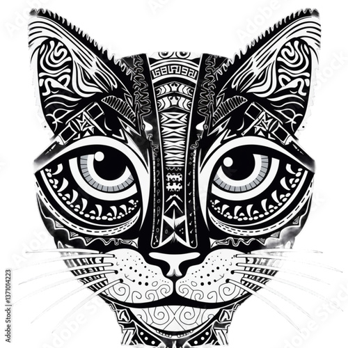 Cartoon Cat Curious Standing Posing Isolated [with spaces]