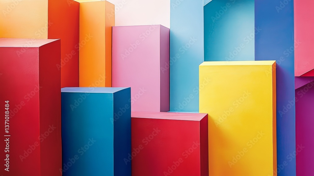 Abstract colorful blocks create a vibrant scene. Abstract colorful blocks create a vibrant scene.