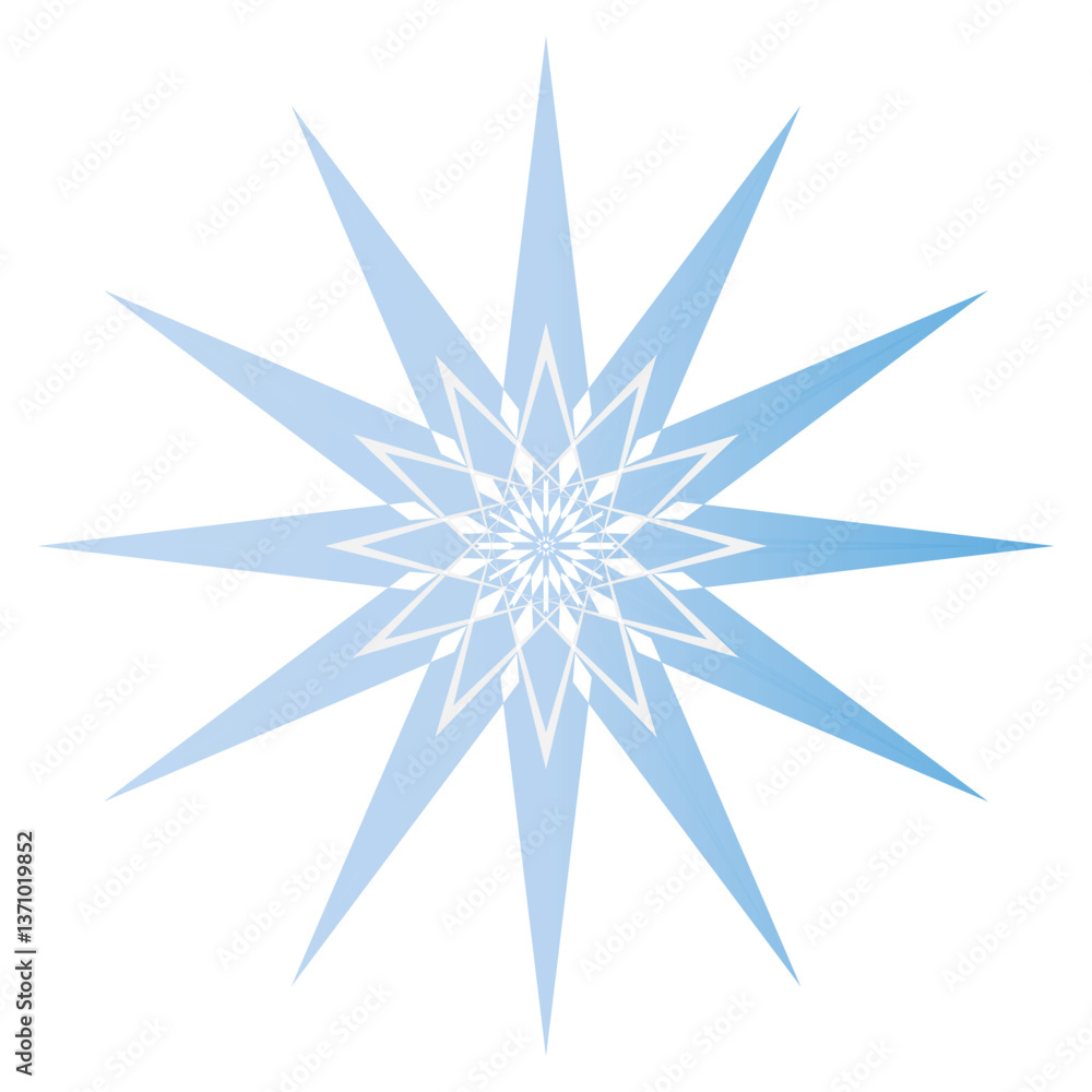 Abstract blue geometric star design with symmetrical points Abstract blue geometric star design with symmetrical points