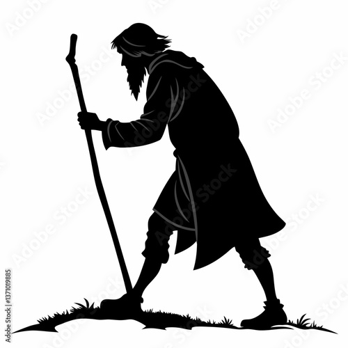 Merlin black silhouette icon vector