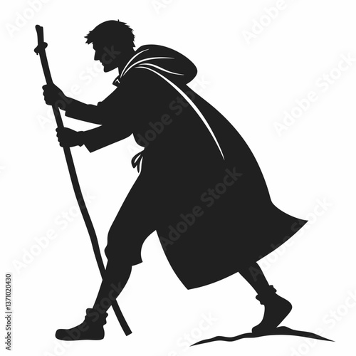 Merlin black silhouette icon vector
