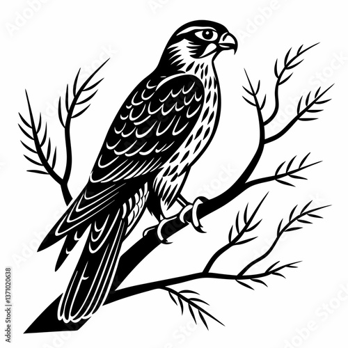 Merlin black silhouette icon vector