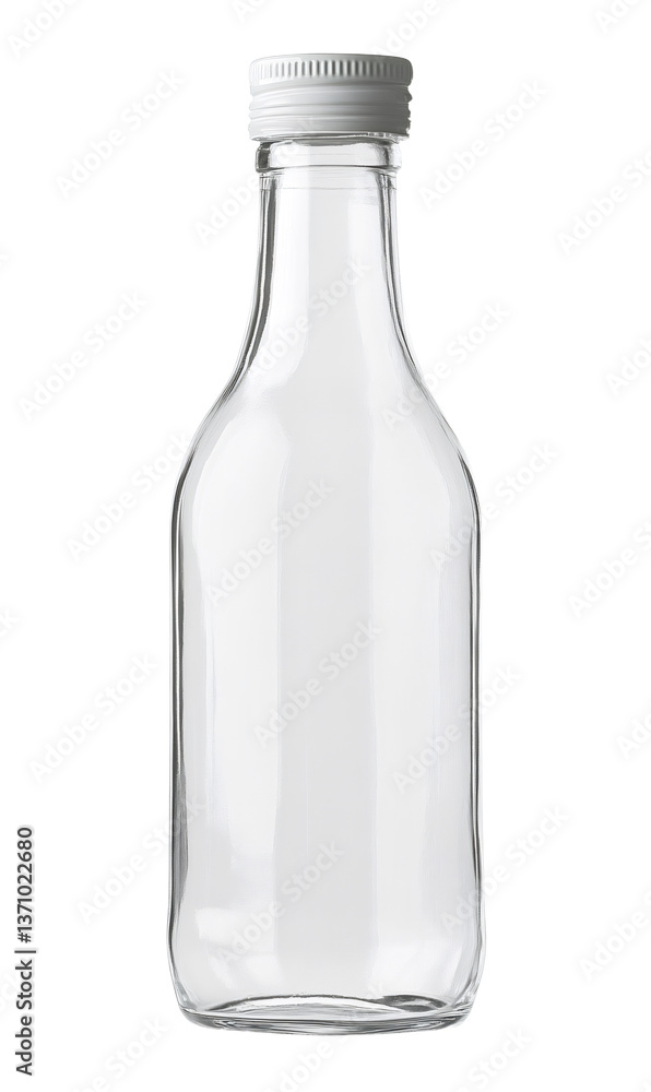 Empty glass bottle standing on white background Empty glass bottle standing on white background
