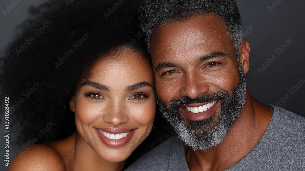Smiling couple, radiant smiles Smiling couple, radiant smiles