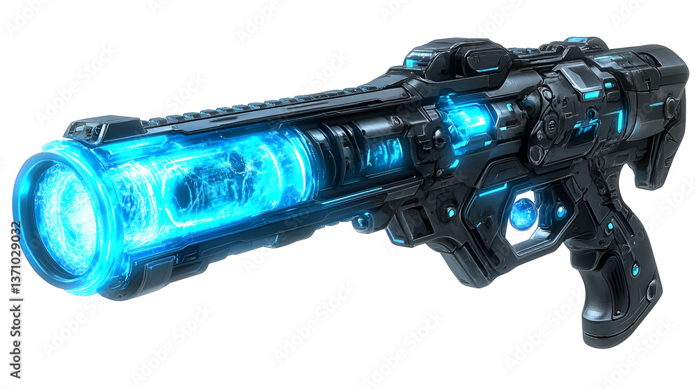 Naklejka premium Futuristic Energy Weapon Sci Fi Blaster Gun