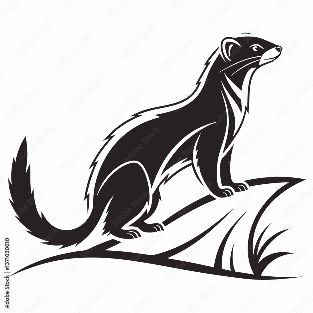 mink black silhouette icon vector mink black silhouette icon vector