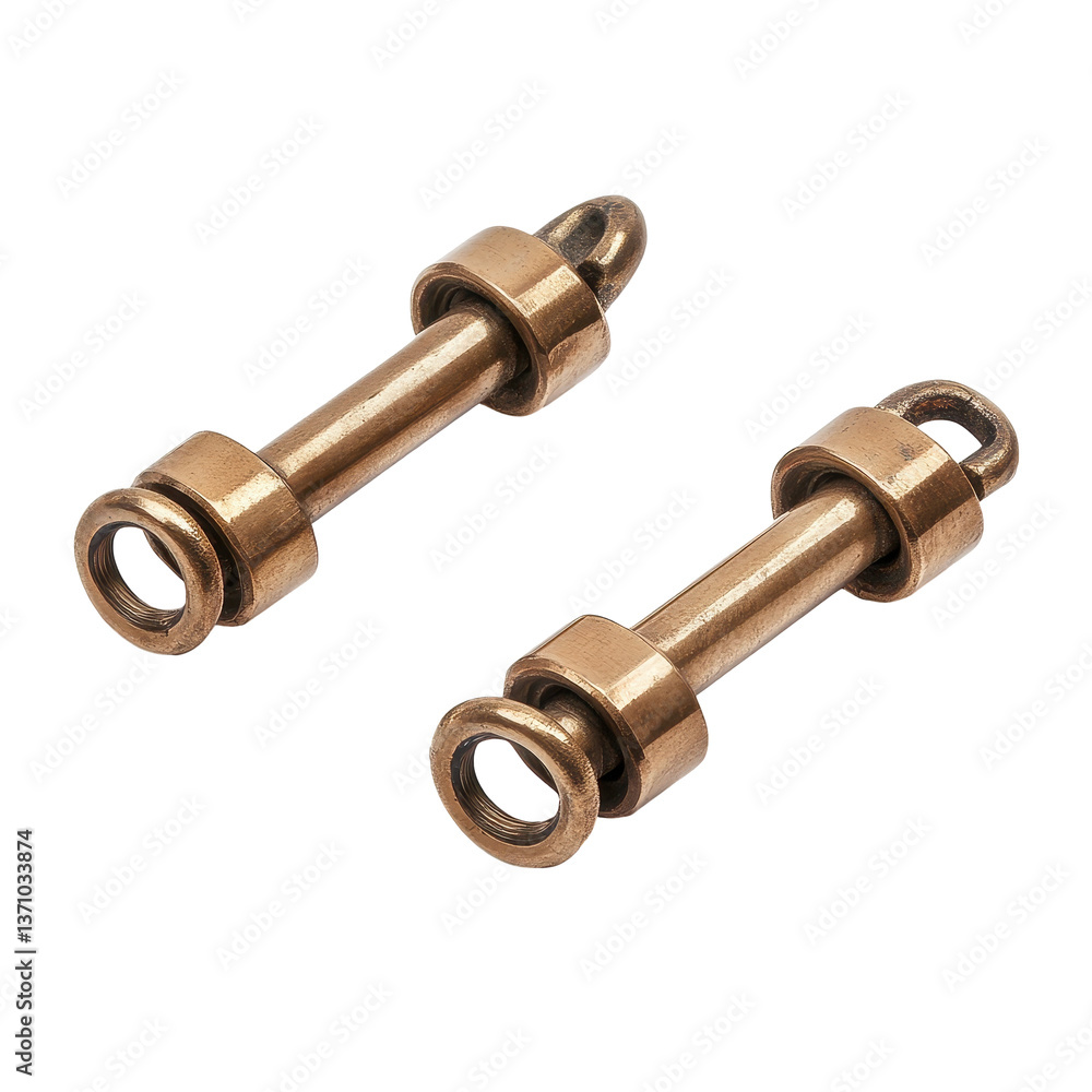 Coupling isolated on white background .A close-up view of a stainless steel threaded pipe showcasing its metallic finish and detailed threading. Coupling isolated on white background .A close-up view of a stainless steel threaded pipe showcasing its metallic finish and detailed threading.